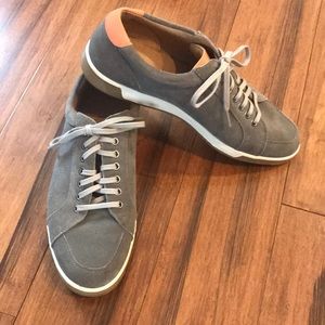 Cole Haan Grey and Orange Suede Sneakers Size 10.5